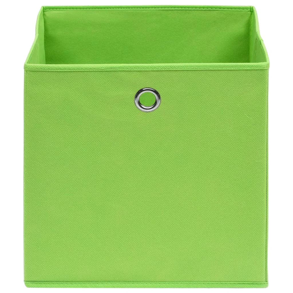 Úložné boxy 4 ks, netkaná textília 28x28x28 cm, zelené