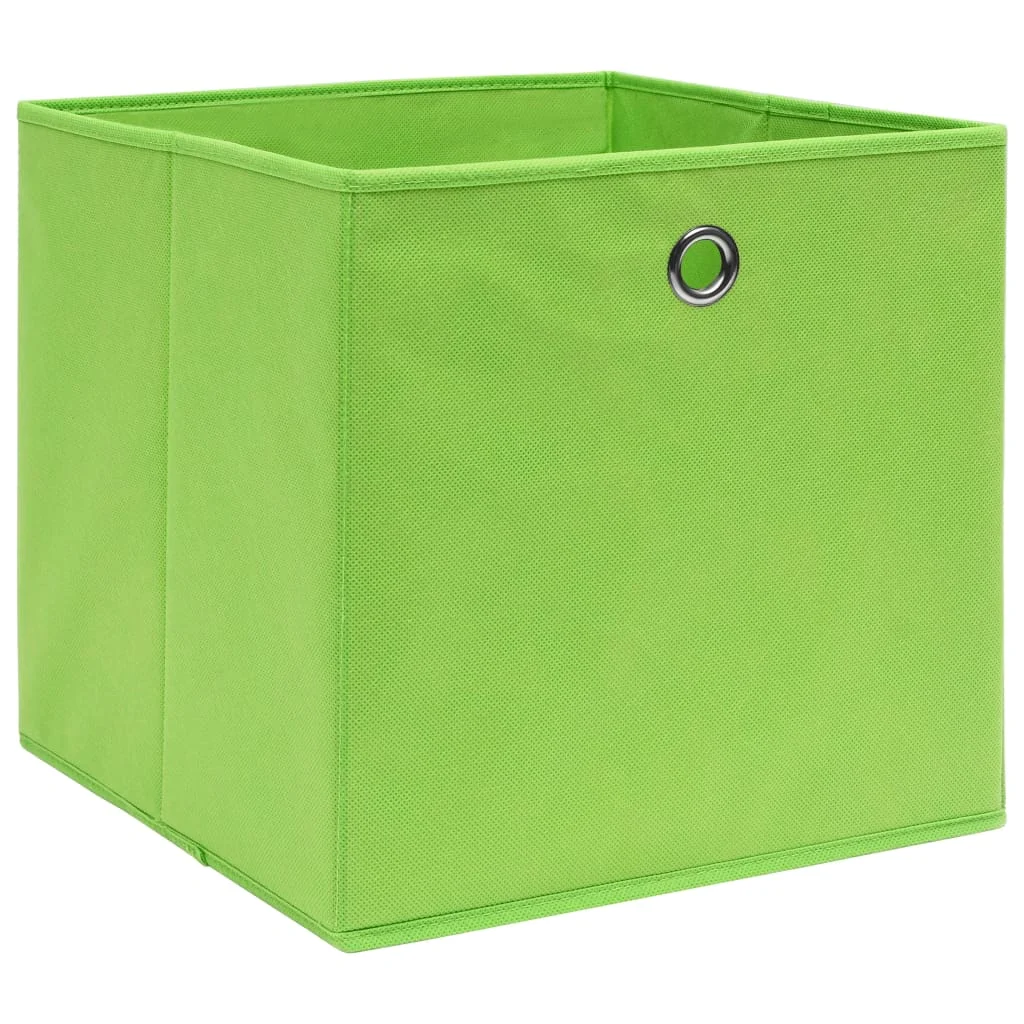 Úložné boxy 10 ks, netkaná textília 28x28x28 cm, zelené
