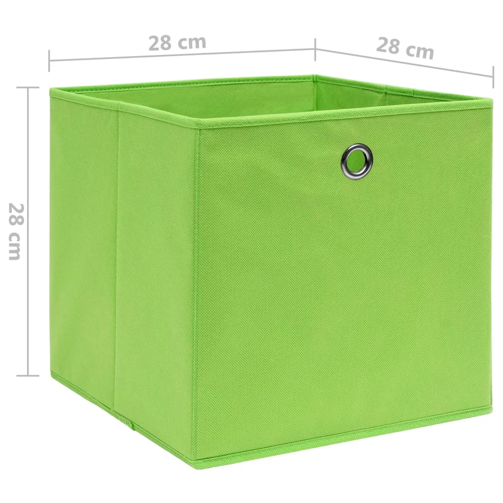 Úložné boxy 10 ks, netkaná textília 28x28x28 cm, zelené