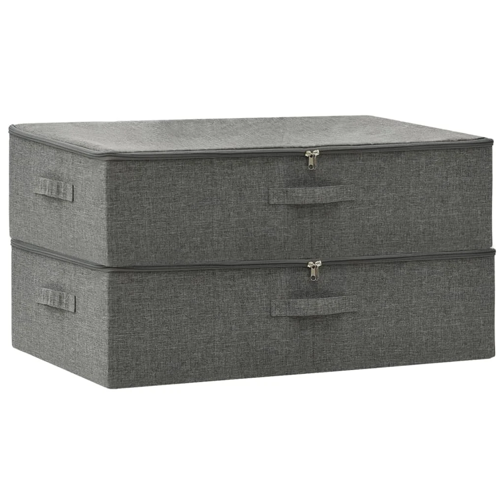 Úložné boxy 2 ks látkové 70x40x18 cm antracitové
