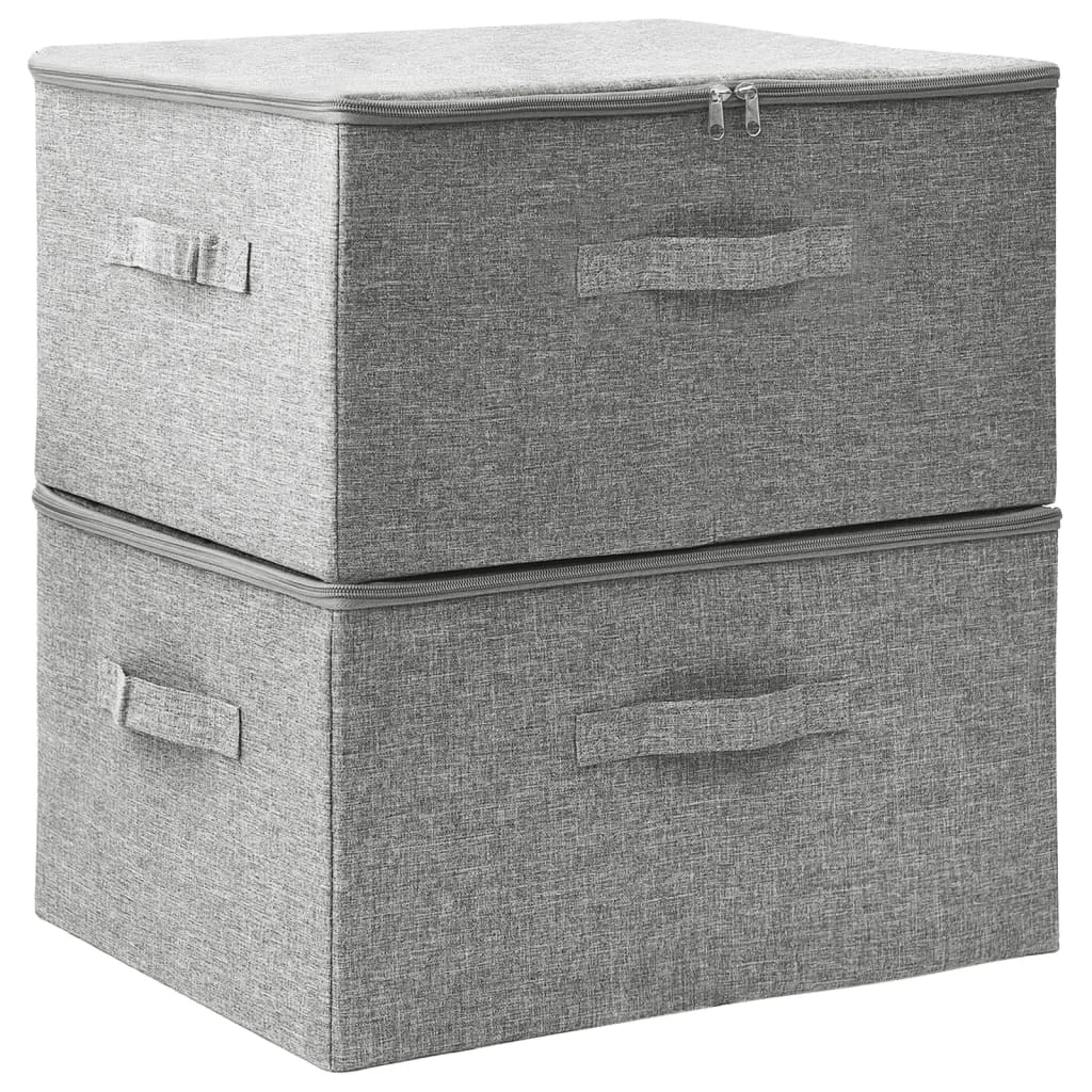 Úložné boxy 2 ks látkové 43x34x23 cm sivé