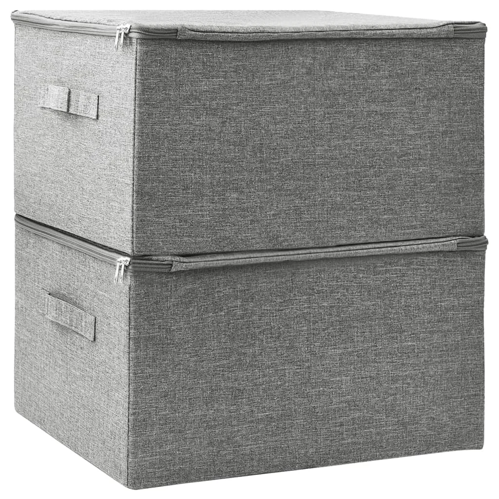 Úložné boxy 2 ks látkové 43x34x23 cm sivé
