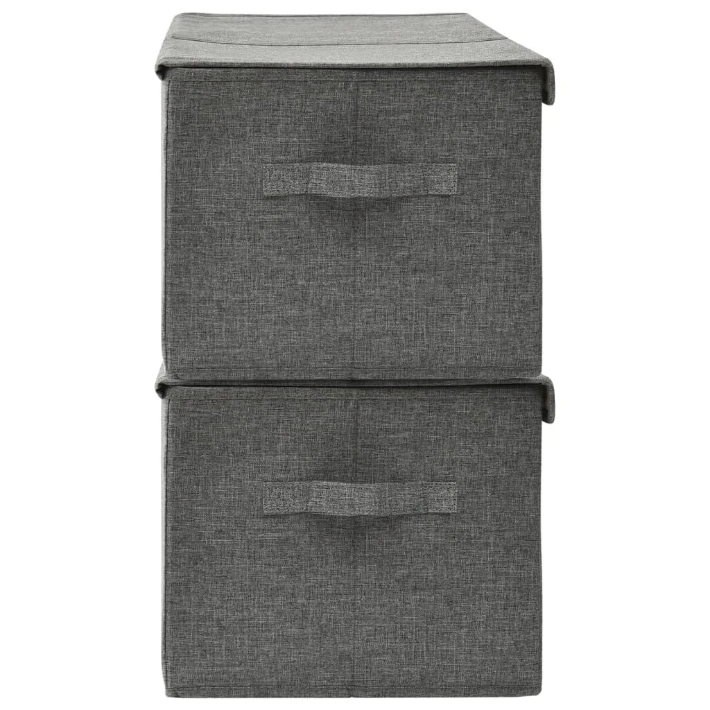 Úložné boxy 2 ks látkové 50x30x25 cm antracitové