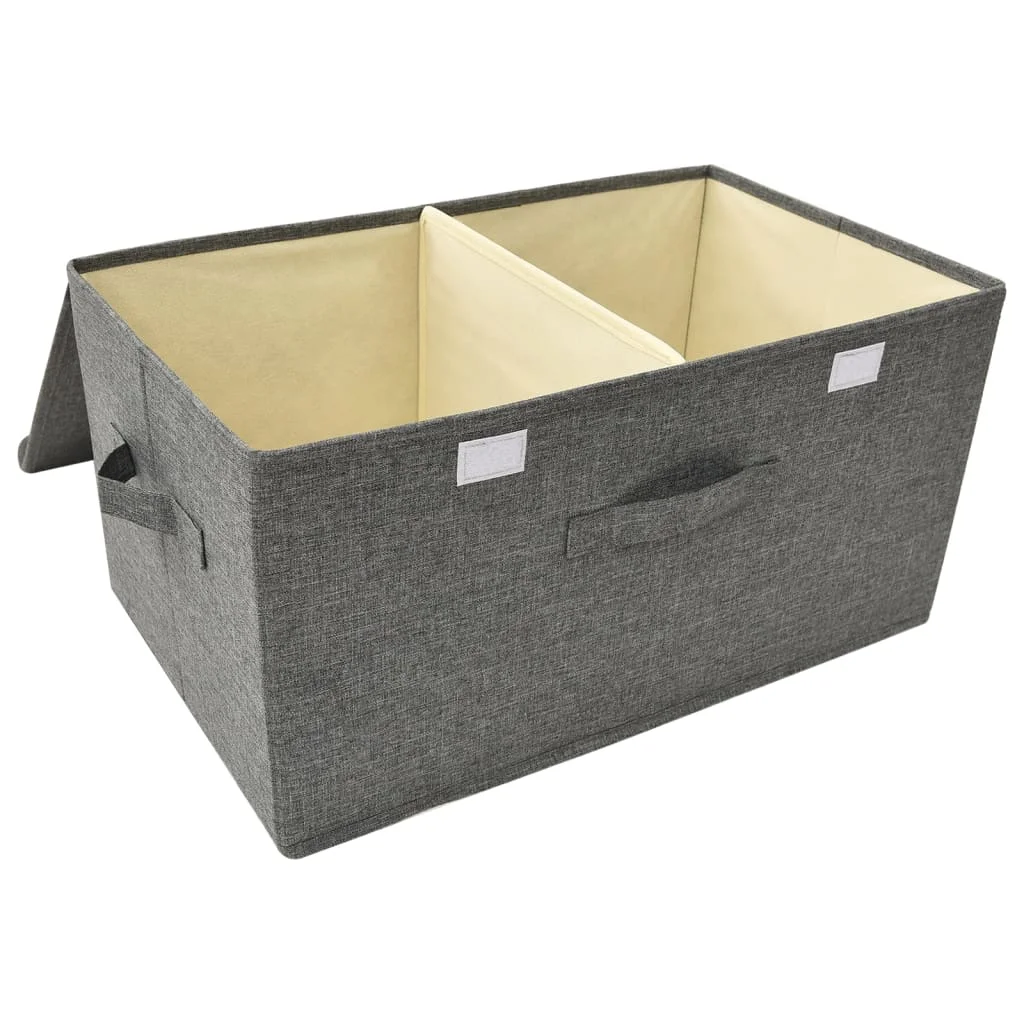 Úložné boxy 2 ks látkové 50x30x25 cm antracitové