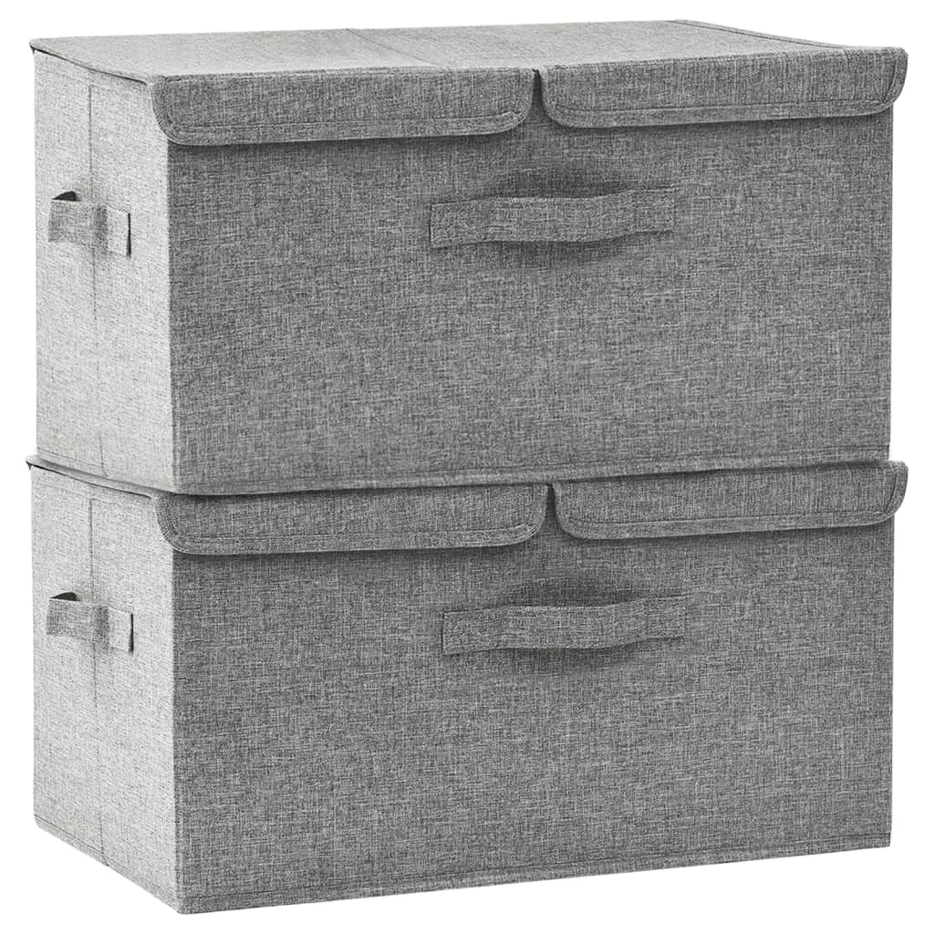Úložné boxy 2 ks látkové 50x30x25 cm sivé