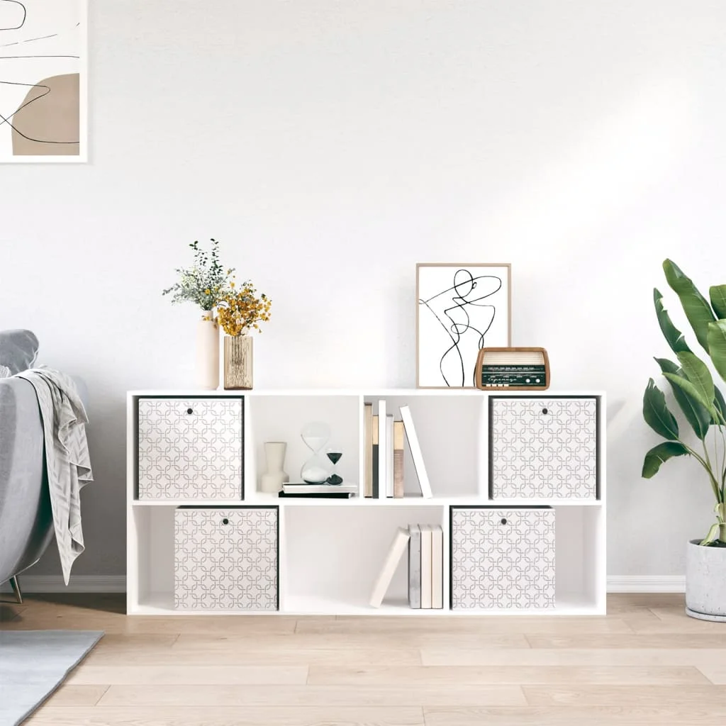 skladacie úložné boxy 4 ks Krémovo 32x32x32 cm Netkaná textília