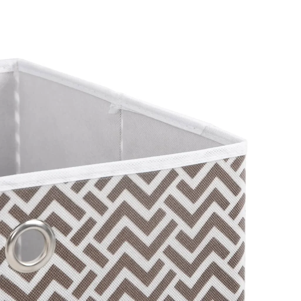 skladacie úložné boxy 4 ks hnedá 32x32x32 cm Netkaná textília
