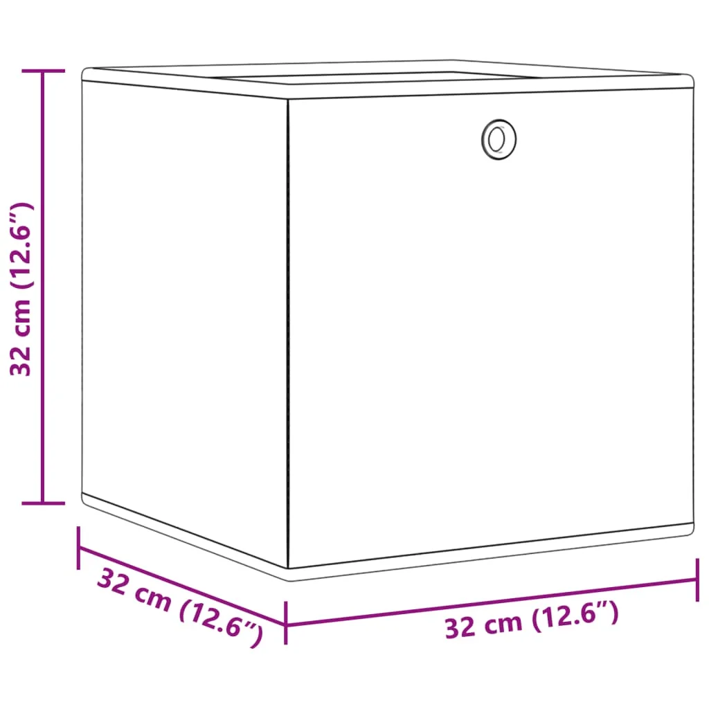 skladacie úložné boxy 10 ks hnedá 32x32x32 cm Netkaná textília