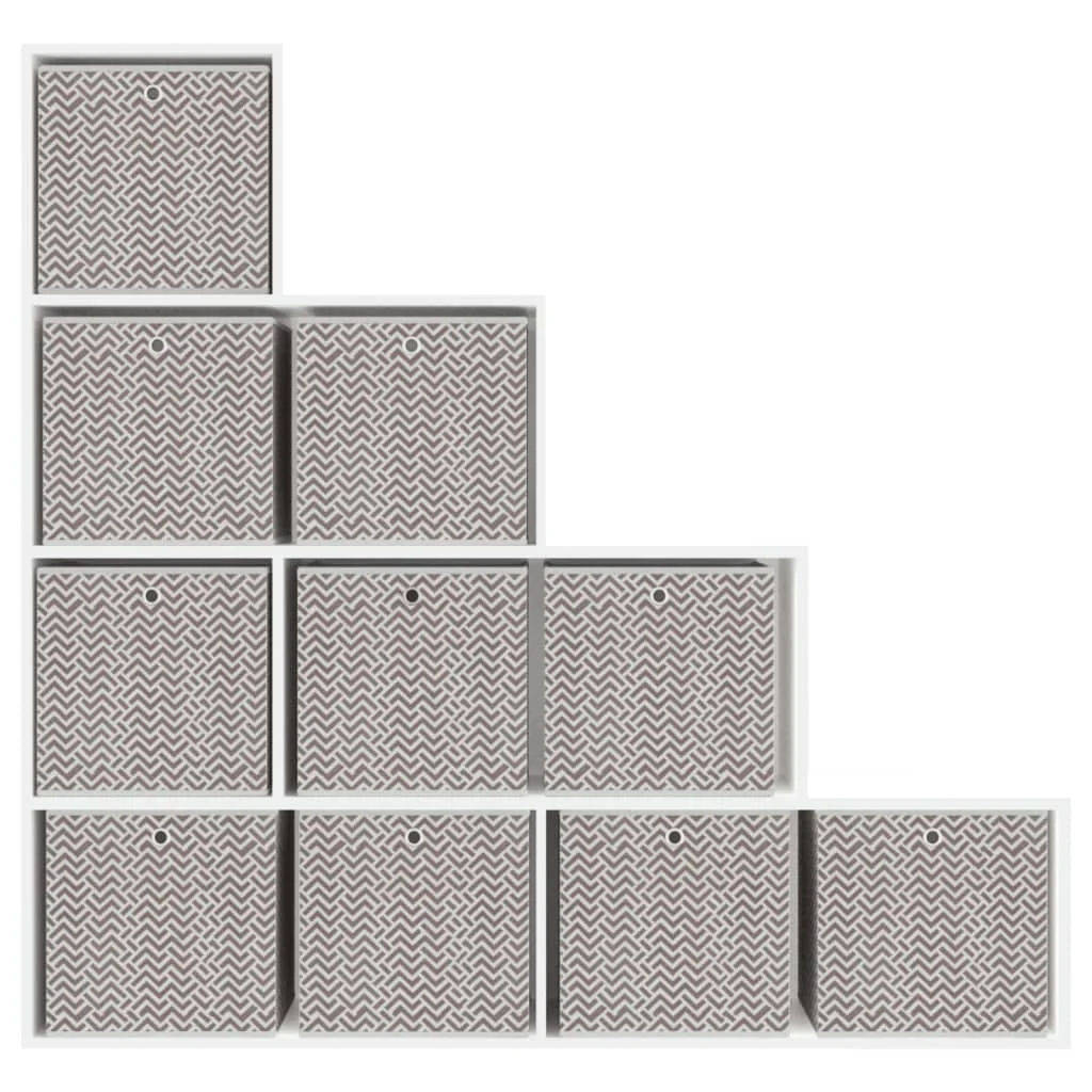 skladacie úložné boxy 10 ks hnedá 32x32x32 cm Netkaná textília
