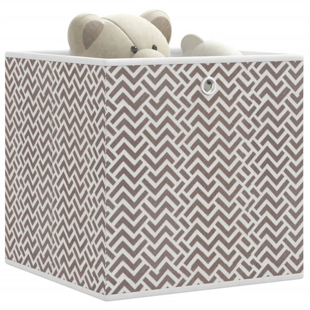 skladacie úložné boxy 10 ks hnedá 32x32x32 cm Netkaná textília