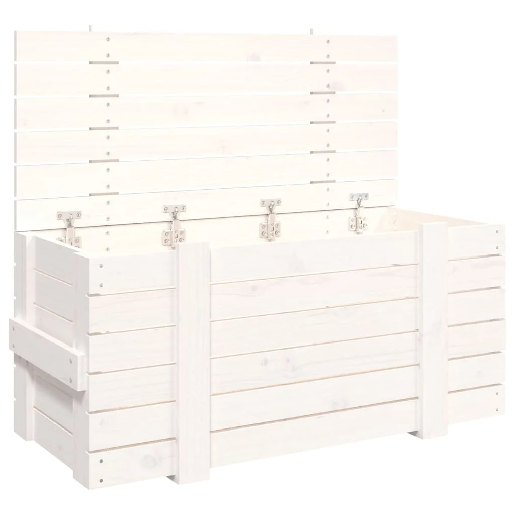 Úložný box biely 91x40,5x42 cm masívna borovica