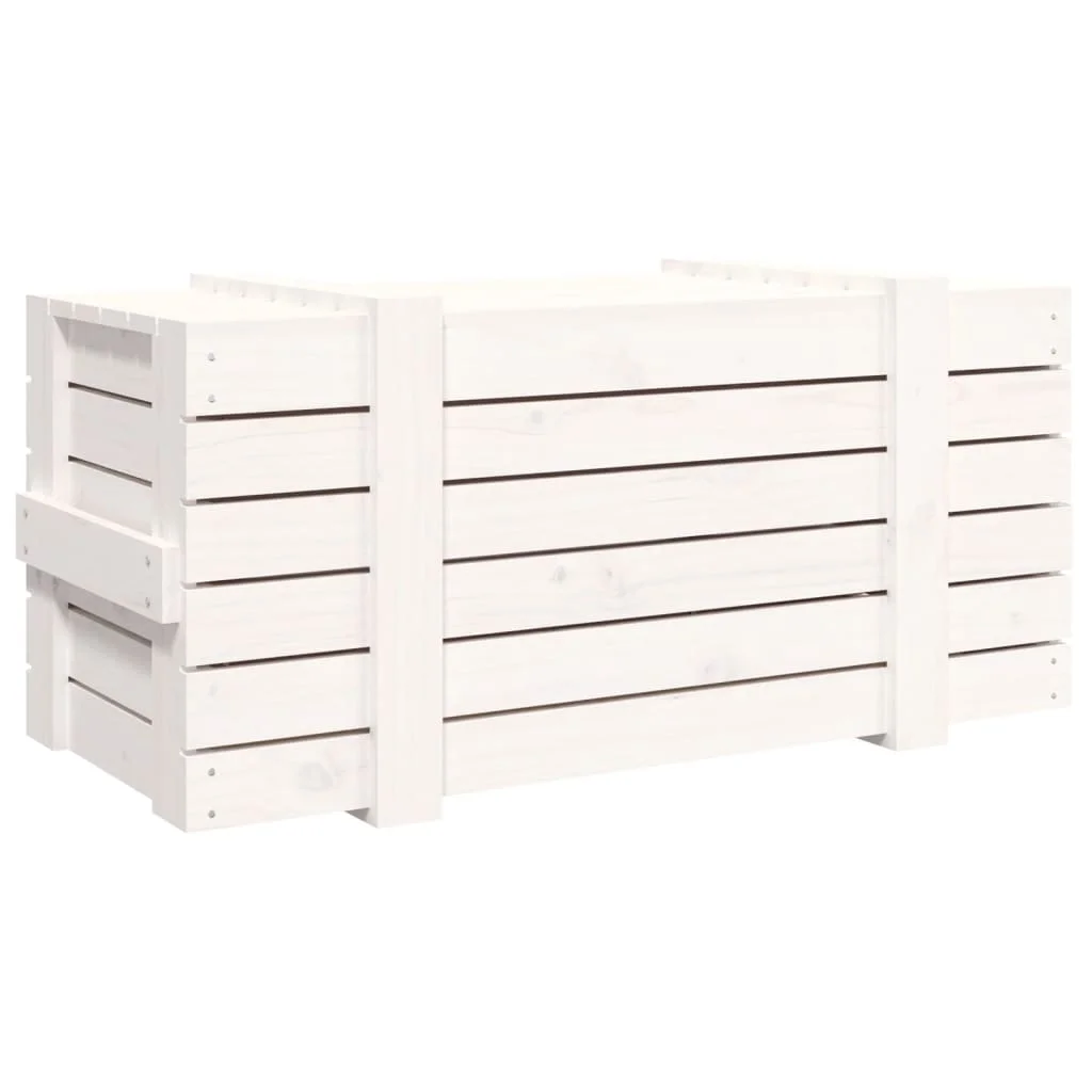 Úložný box biely 91x40,5x42 cm masívna borovica
