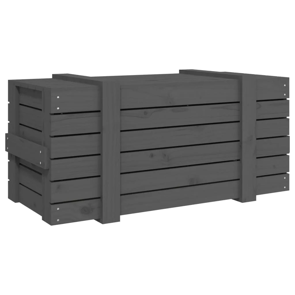 Úložný box sivý 91x40,5x42 cm masívna borovica