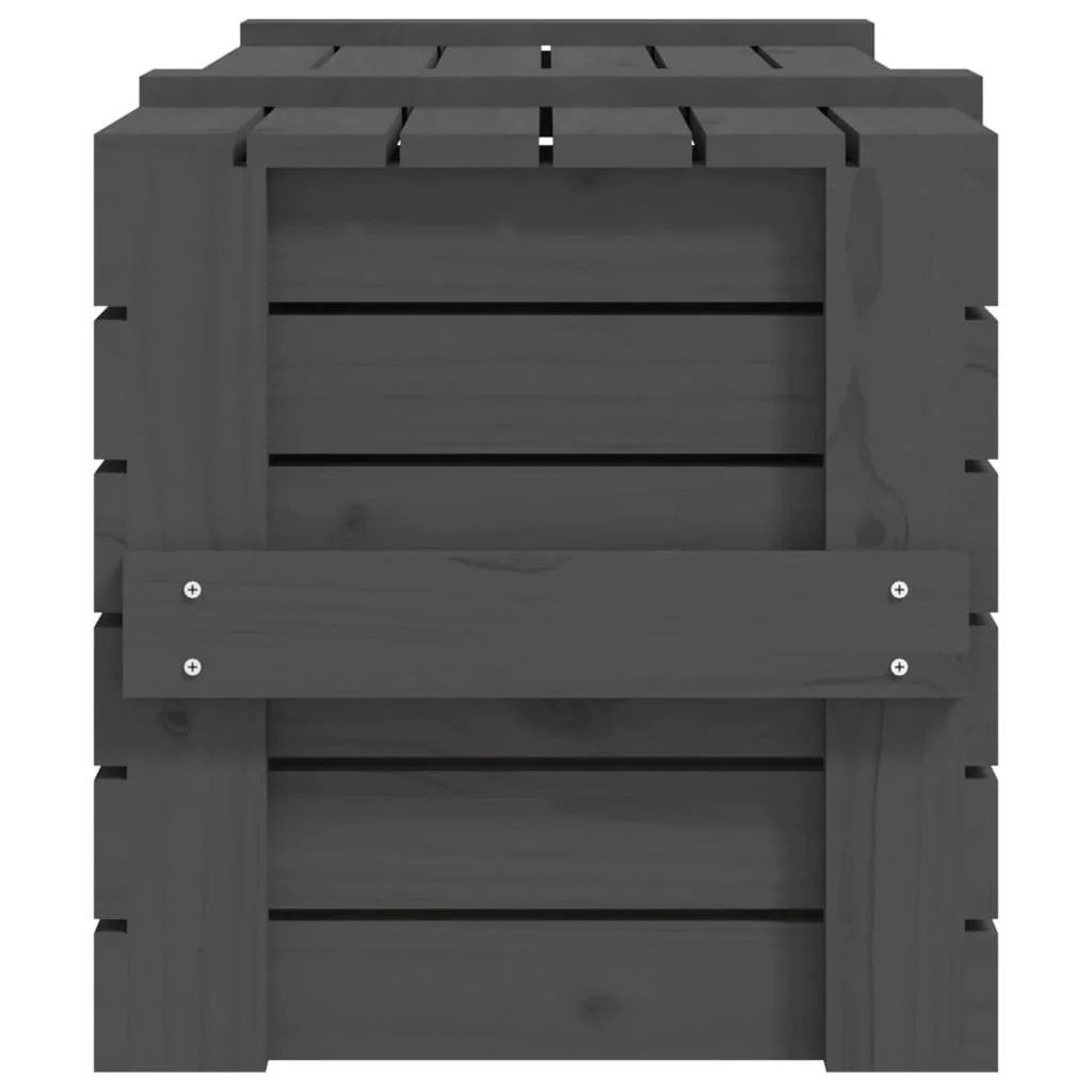 Úložný box sivý 91x40,5x42 cm masívna borovica