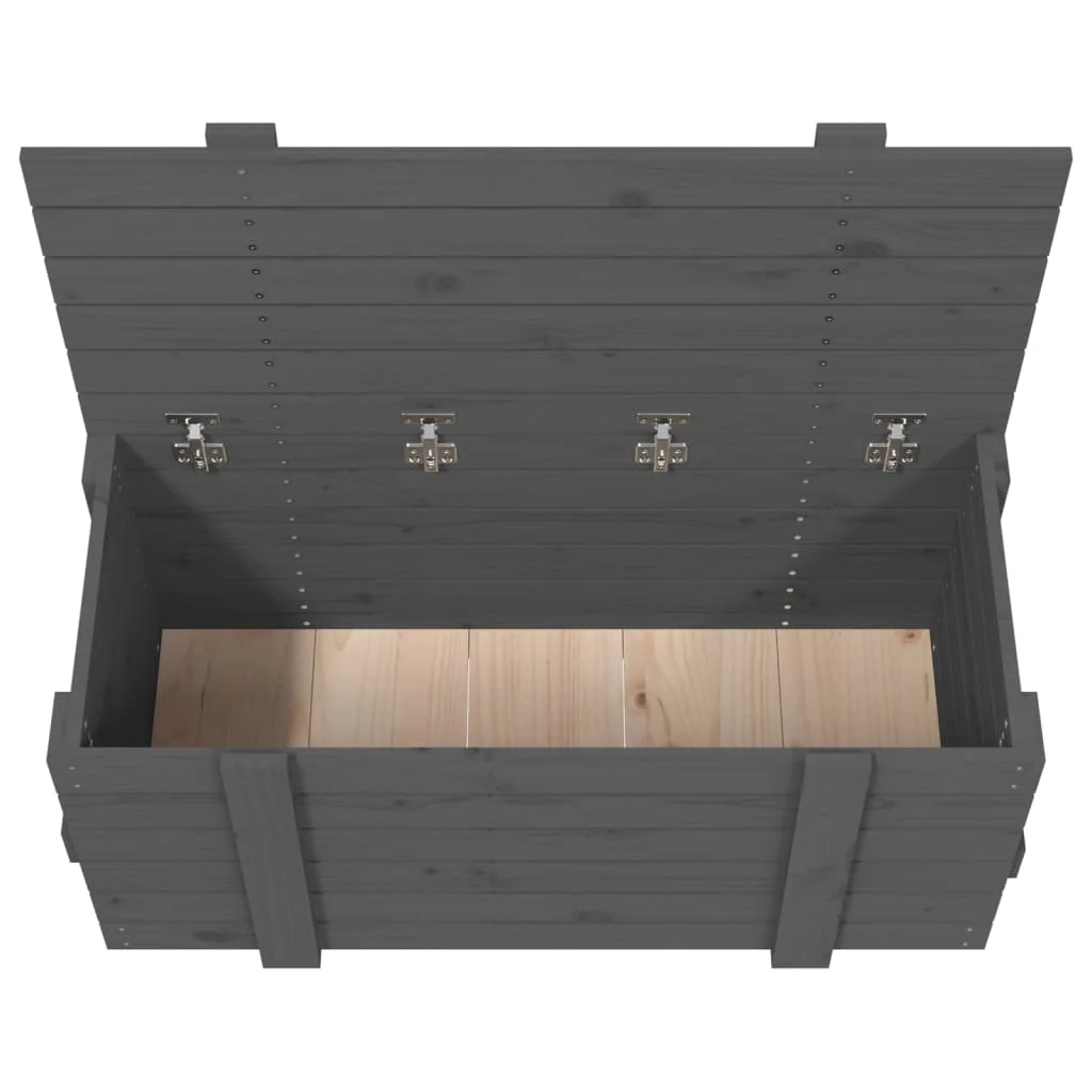 Úložný box sivý 91x40,5x42 cm masívna borovica