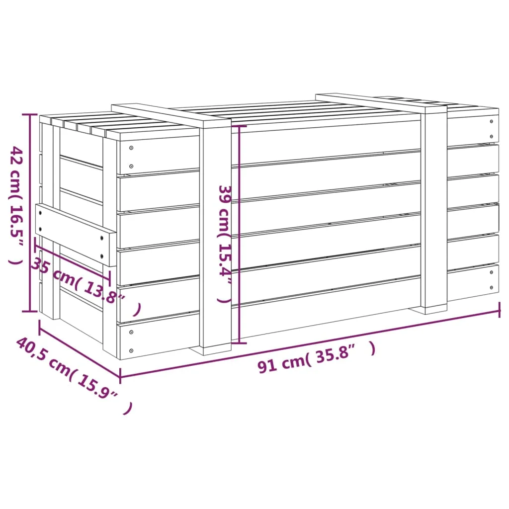 Úložný box čierny 91x40,5x42 cm masívna borovica