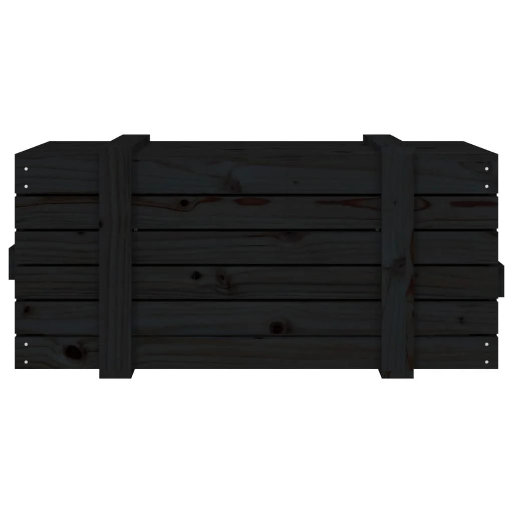 Úložný box čierny 91x40,5x42 cm masívna borovica