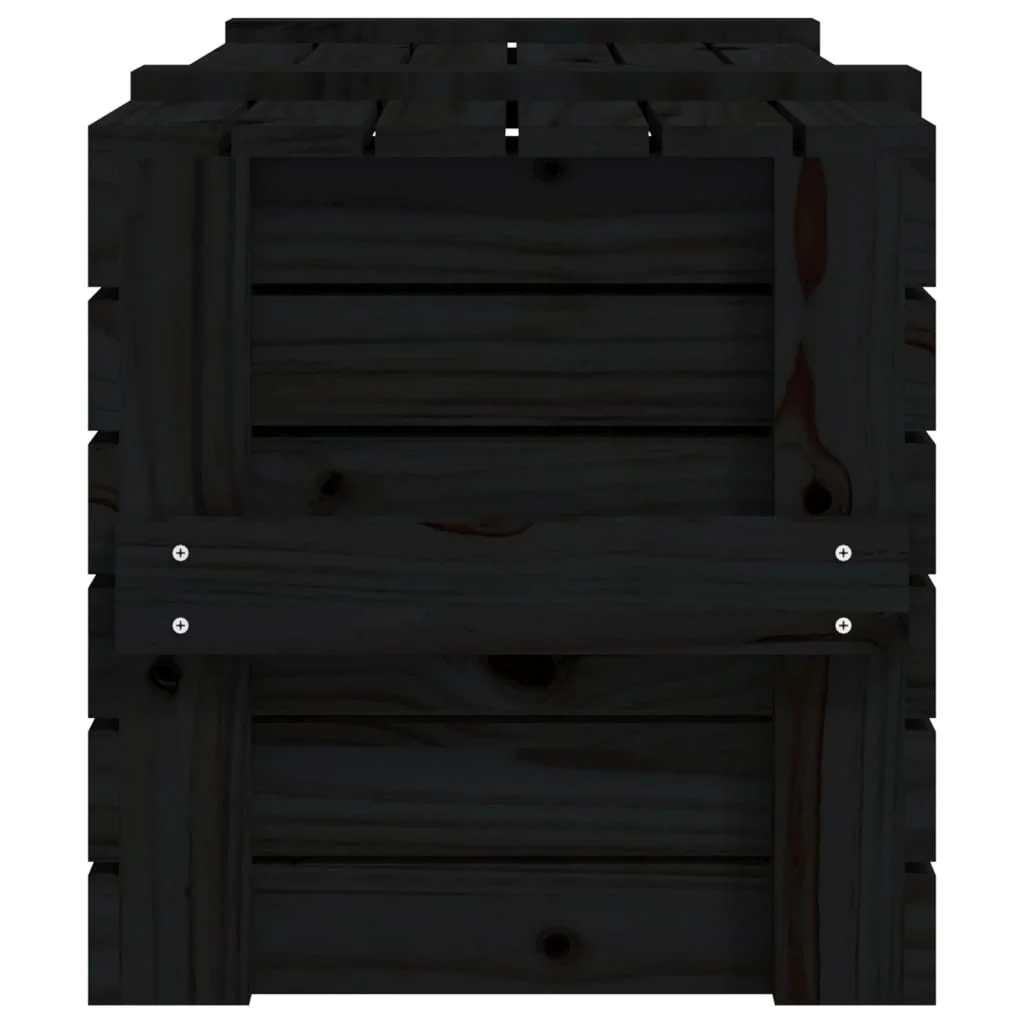 Úložný box čierny 91x40,5x42 cm masívna borovica