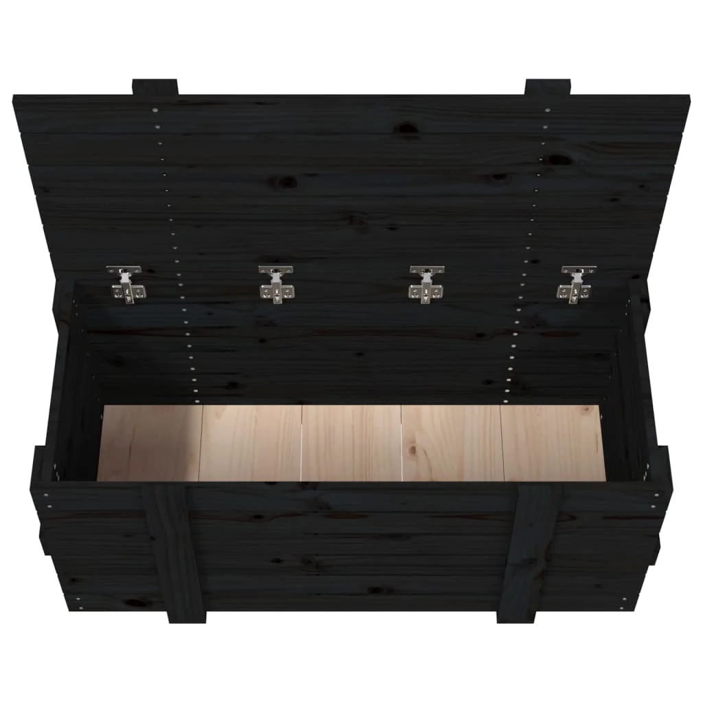 Úložný box čierny 91x40,5x42 cm masívna borovica