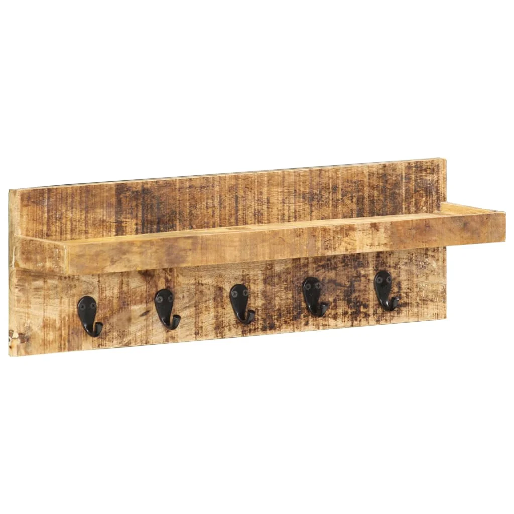 Nástenný vešiak na kabáty 60x15x20 cm surový teakový masív
