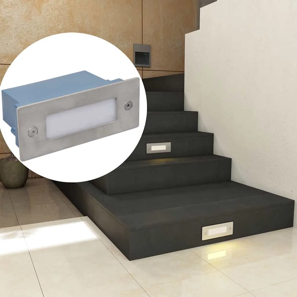 Zapustené schodiskové LED svietidlá, 12 ks, 44x111x56 mm