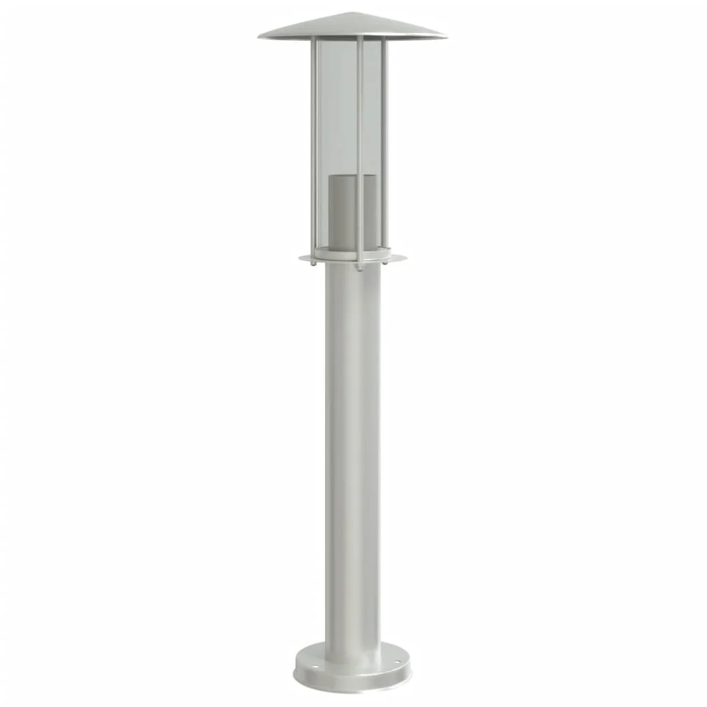 Vonkajšie stojace lampy 3 ks strieborné 60cm nehrdzavejúca oceľ