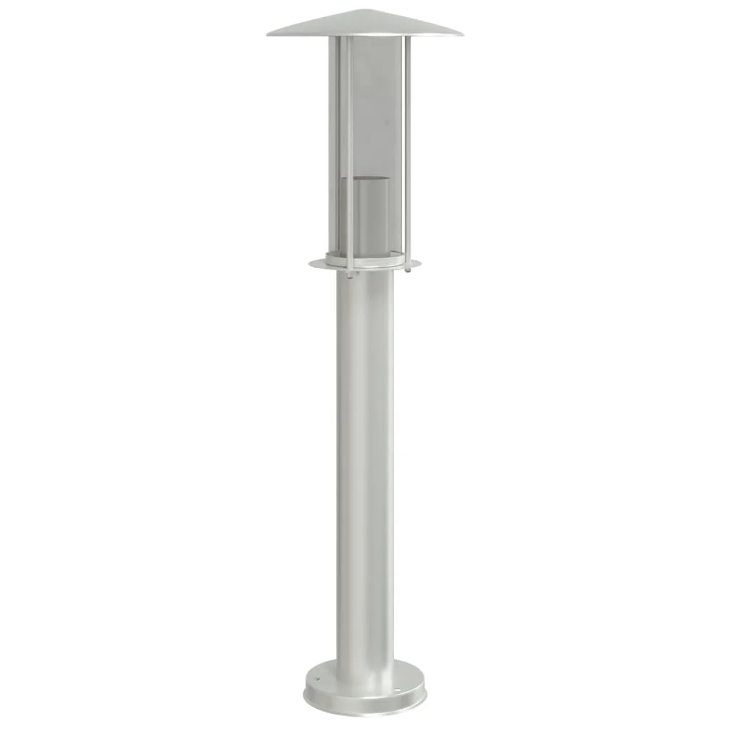 Vonkajšie stojace lampy 3 ks strieborné 60cm nehrdzavejúca oceľ