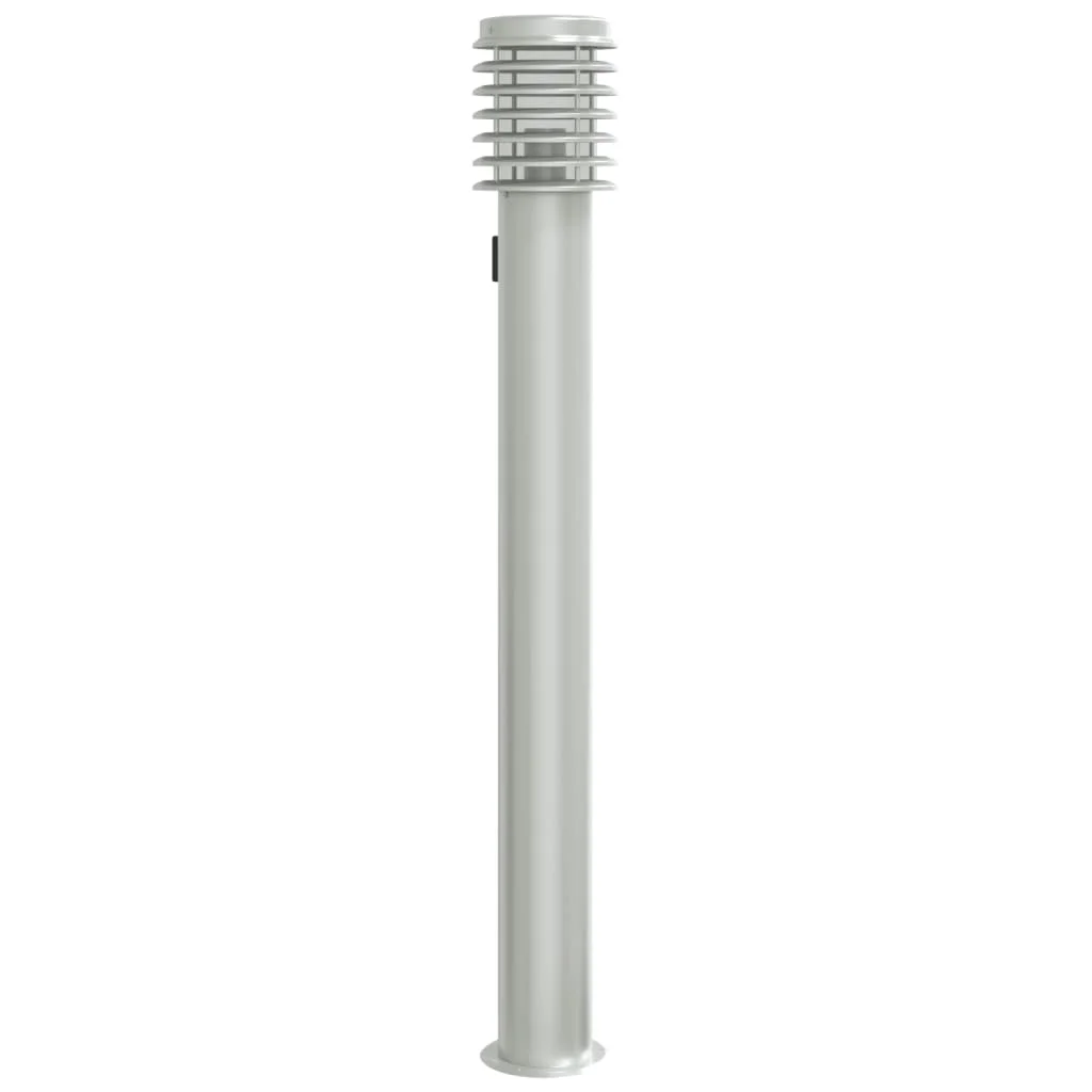 Vonkajšia stojaca lampa zásuvka strieborná 110 cm nehrdz. oceľ