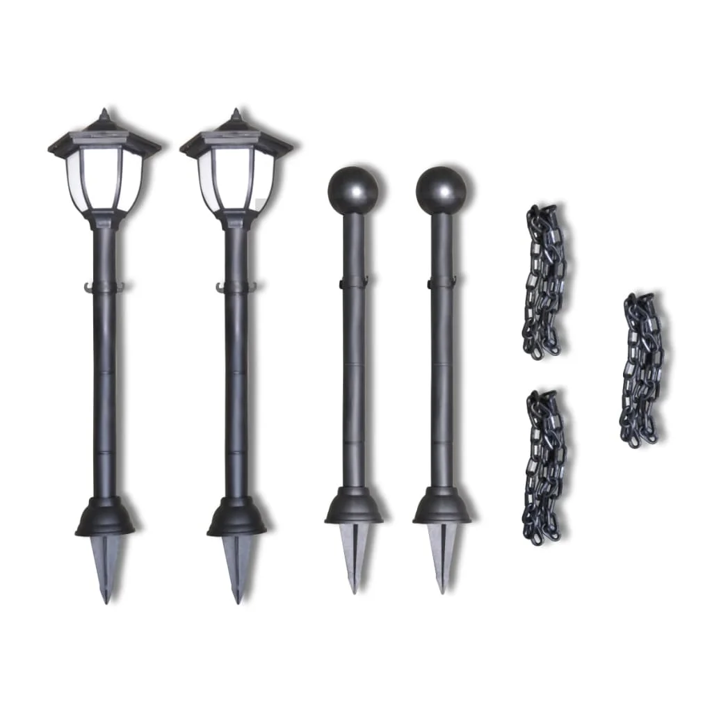 Reťazový plot s 2 solárne LED lampy