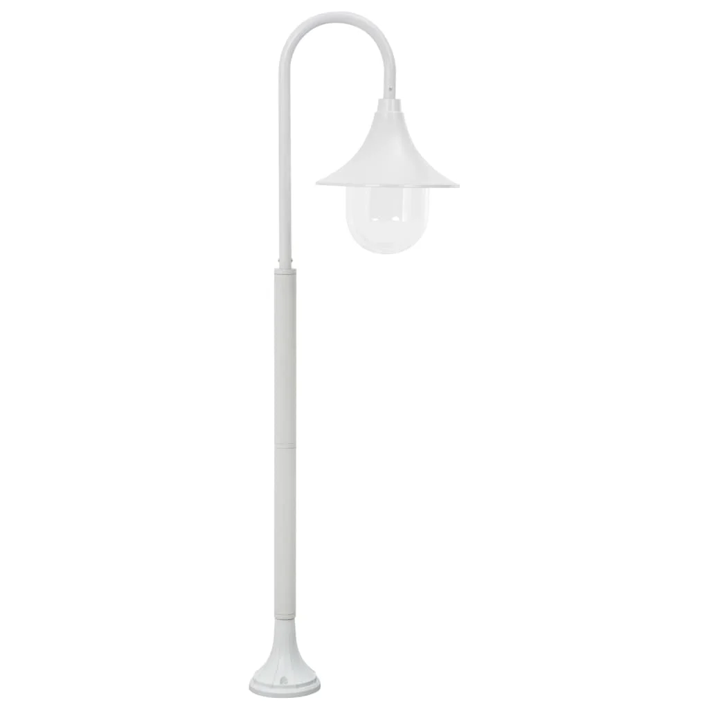 Záhradná stĺpová lampa E27 120 cm hliníková biela