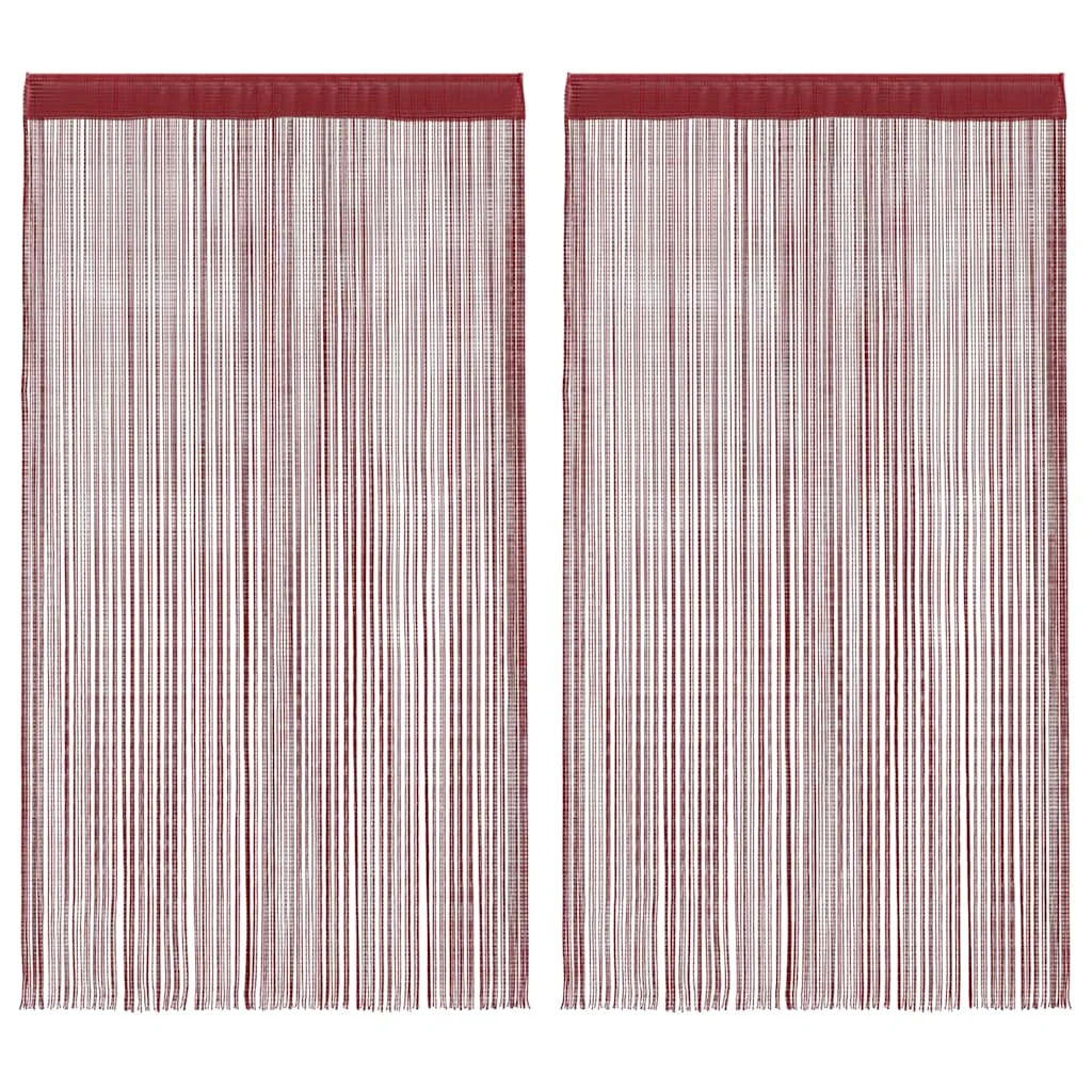 Šnúrkový záves, 2 ks, 100x250 cm, vínový
