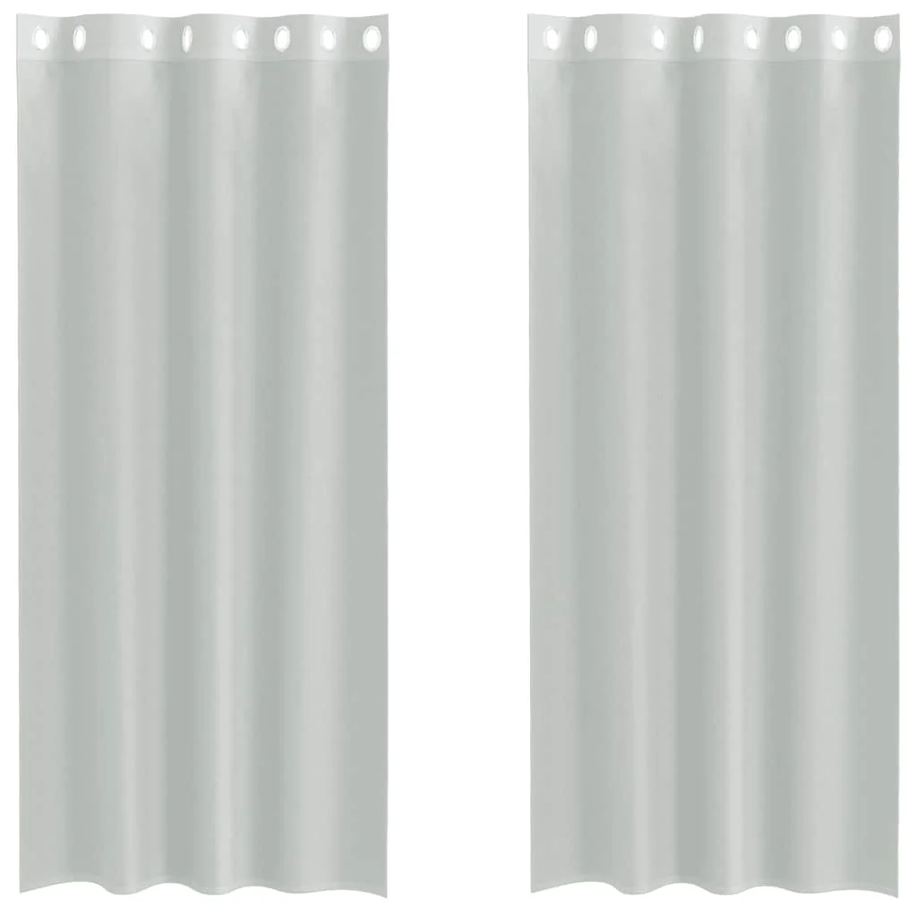 Voálové závesy s priechodkami 2 ks svetlosivé 140x225 cm