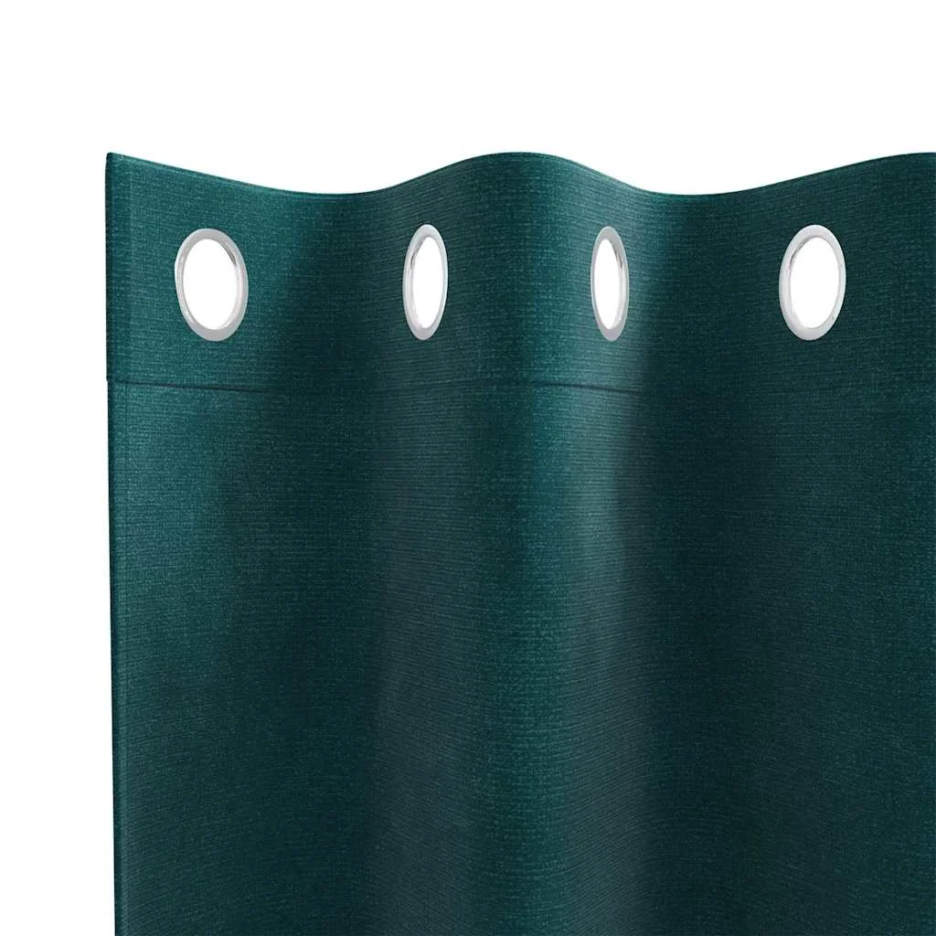 Zatemňovacie závesy 2 pcs Tmavozelená 140 x 225 cm Zamat