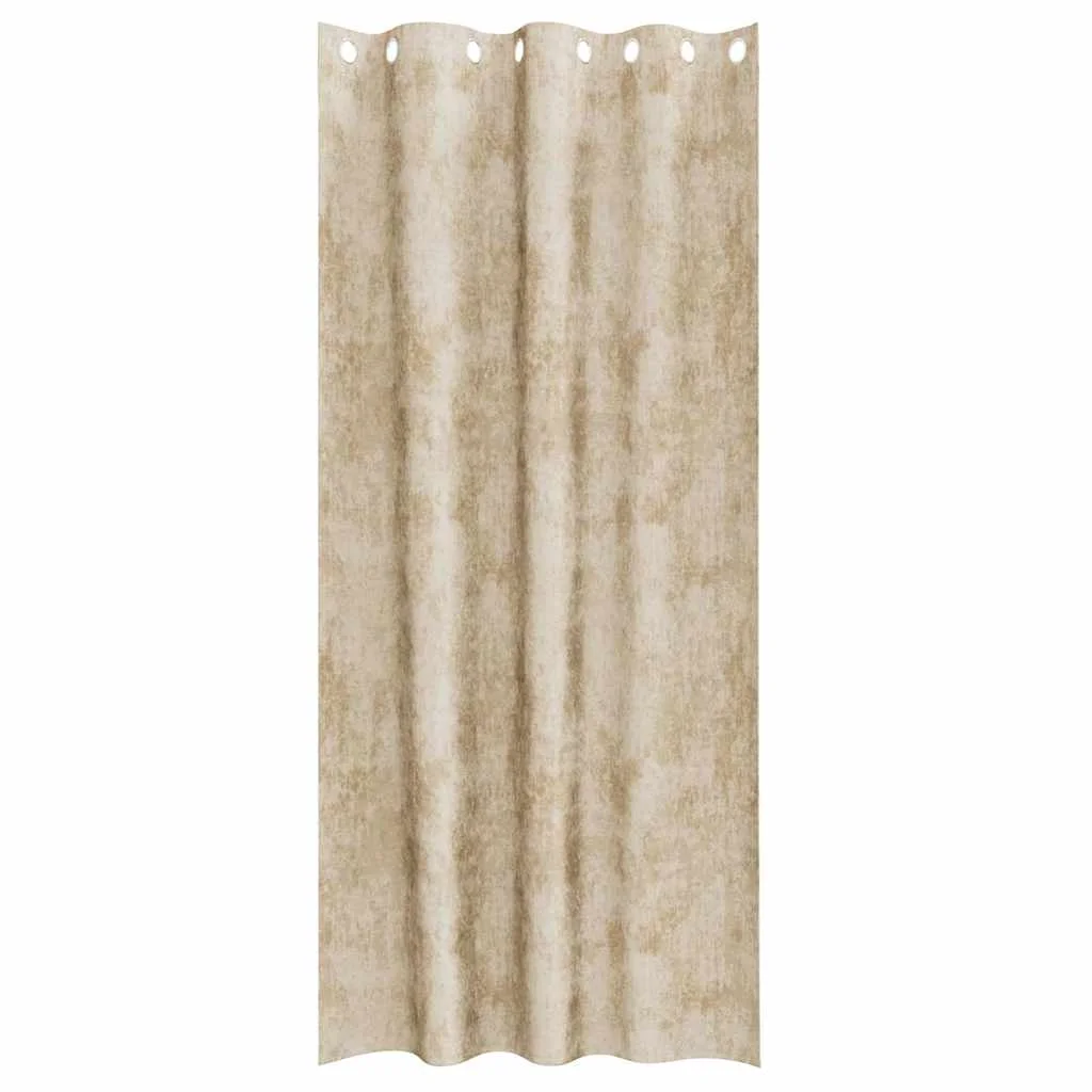 Sametové závesy so záclonami 2 pcs Krémová 260 x 140 cm Zamat