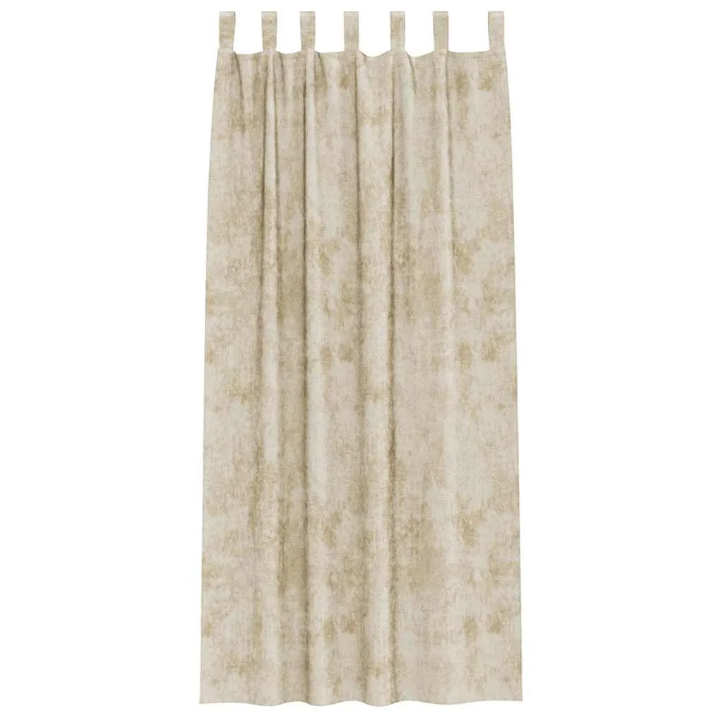 Sametové závesy so záclonami 2 pcs Krémová 245 x 140 cm Zamat