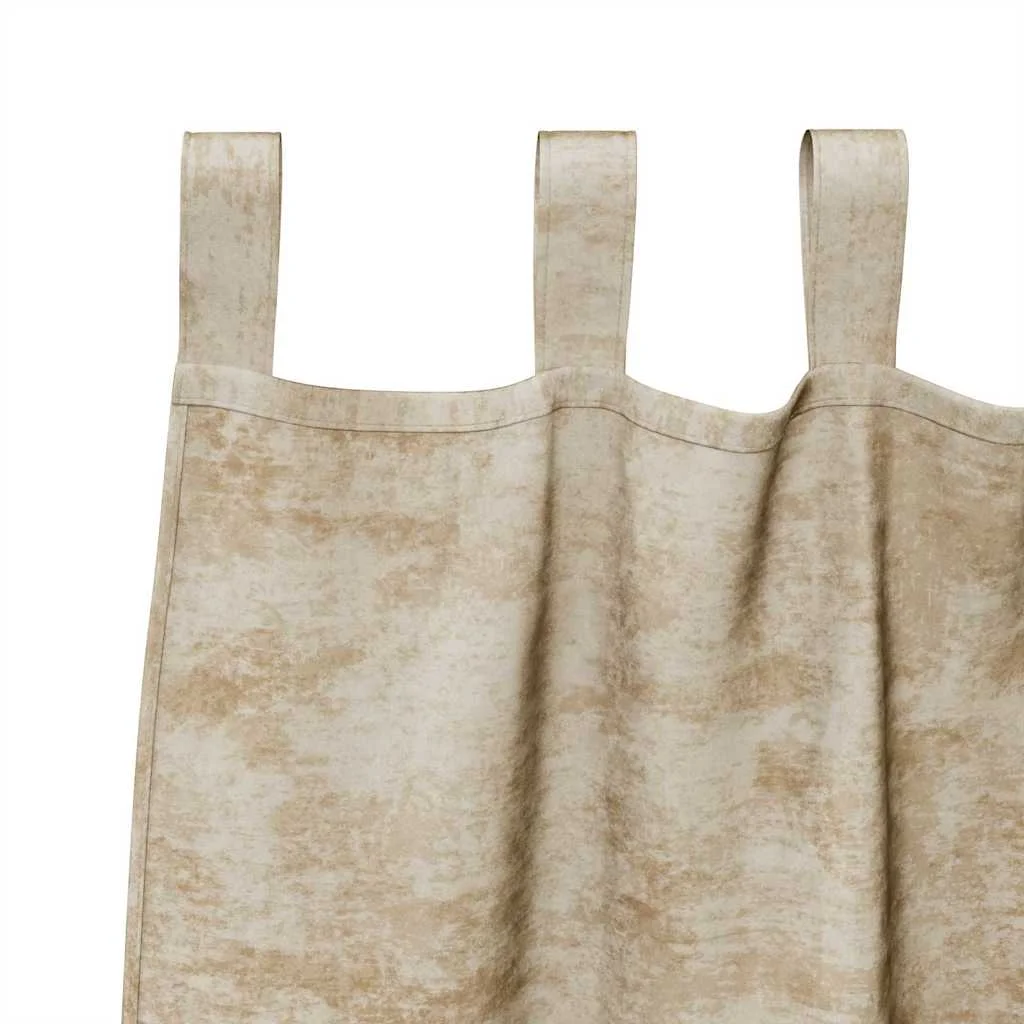Sametové závesy so záclonami 2 pcs Krémová 245 x 140 cm Zamat