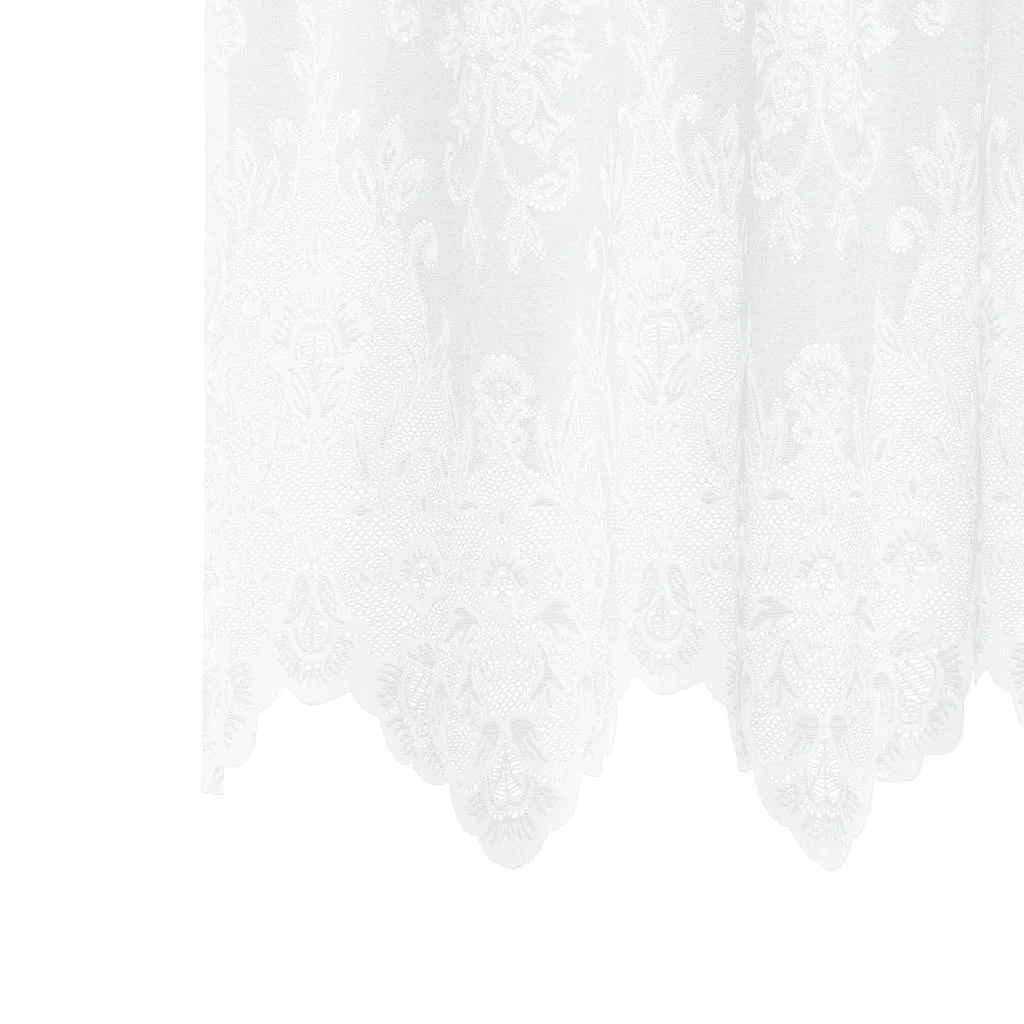 Čipková záclona so záclonami Biela 260 x 300 cm Polyester