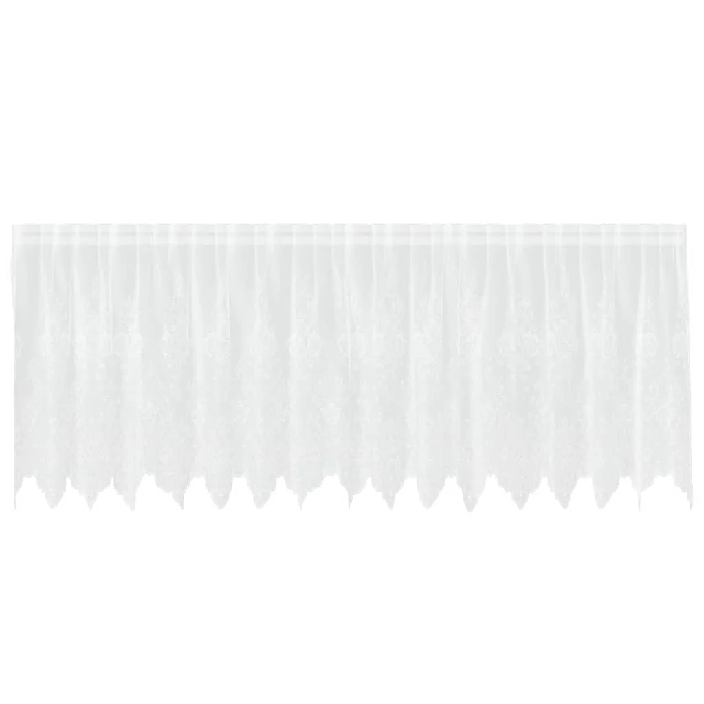 Čipková záclona so záclonami Biela 100 x 400 cm Polyester