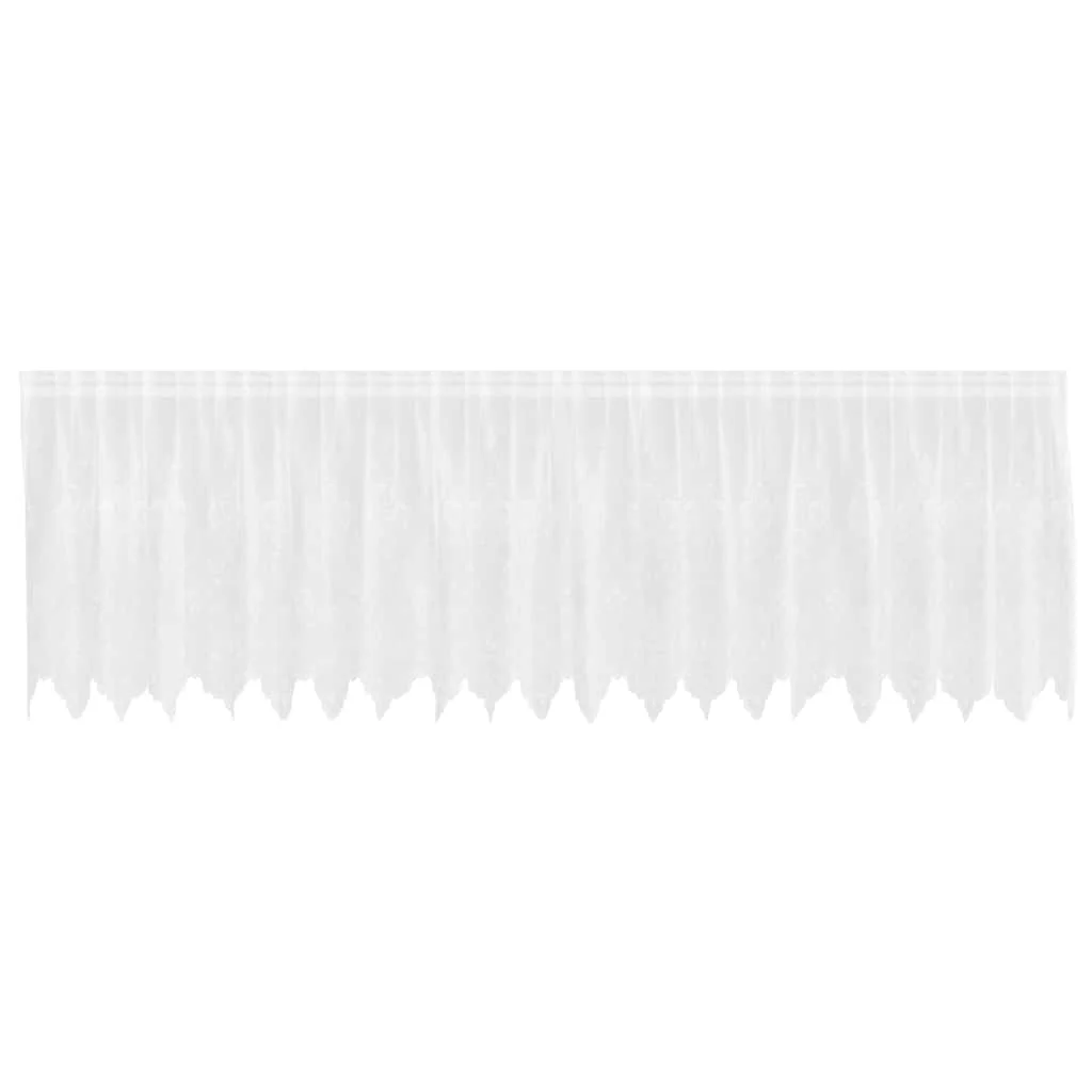 Čipková záclona so záclonami Biela 100 x 500 cm Polyester
