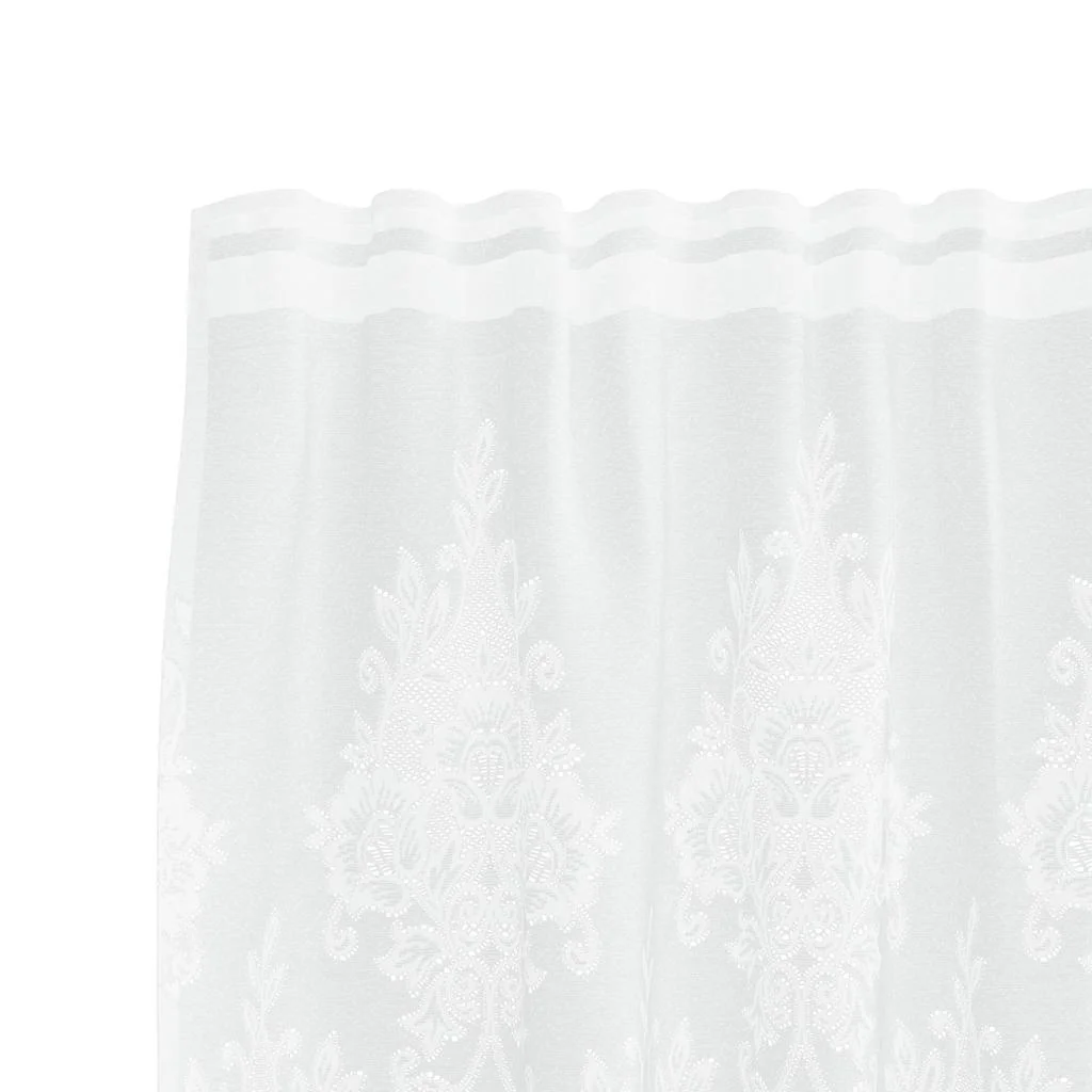 Čipková záclona so záclonami Biela 100 x 500 cm Polyester