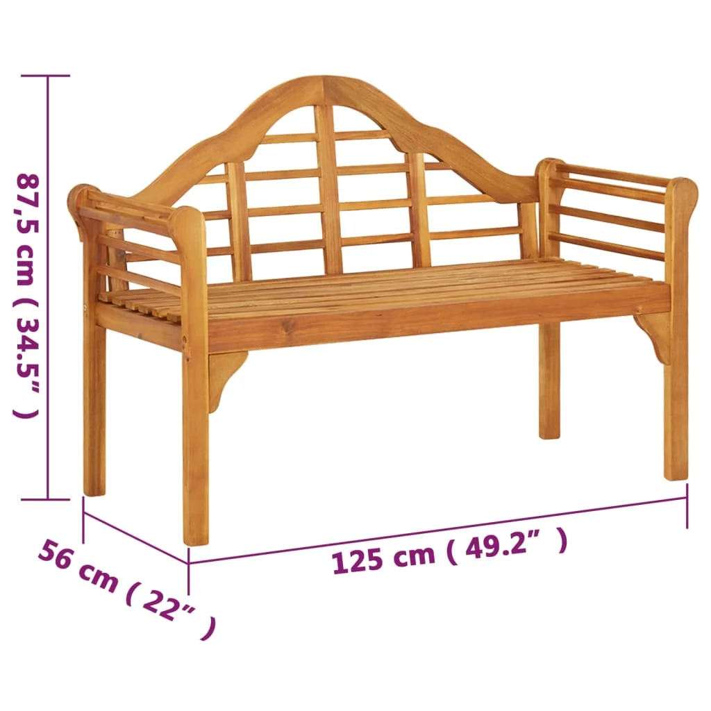 Záhradná lavička 125 cm akáciový masív 