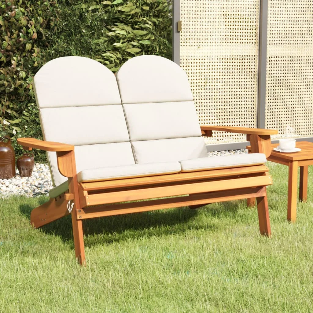 Adirondack Záhradná lavička s vankúšmi 126 cm masívna akácia