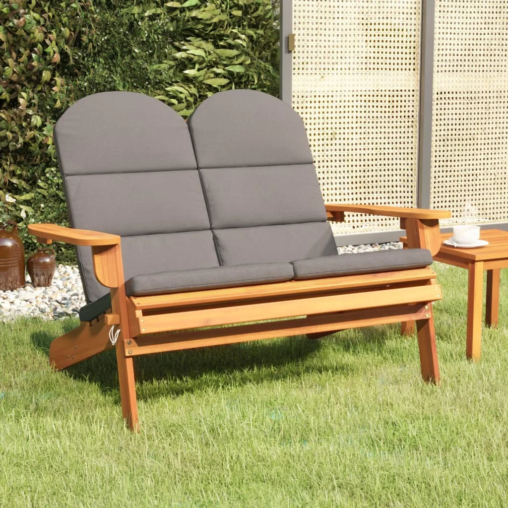 Adirondack Záhradná lavička s vankúšmi 126 cm masívna akácia