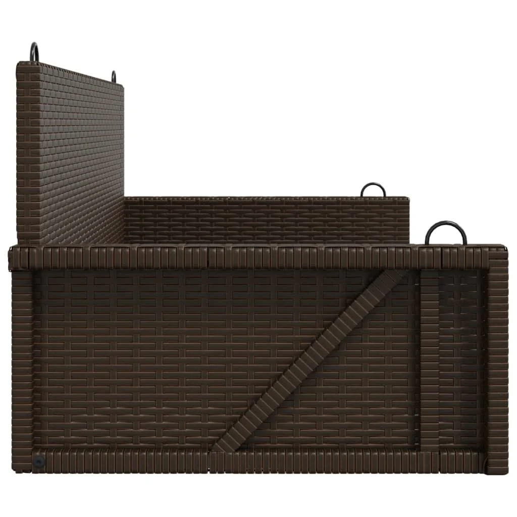 Hojdacia lavica hnedá 119x56x48 cm polyratan