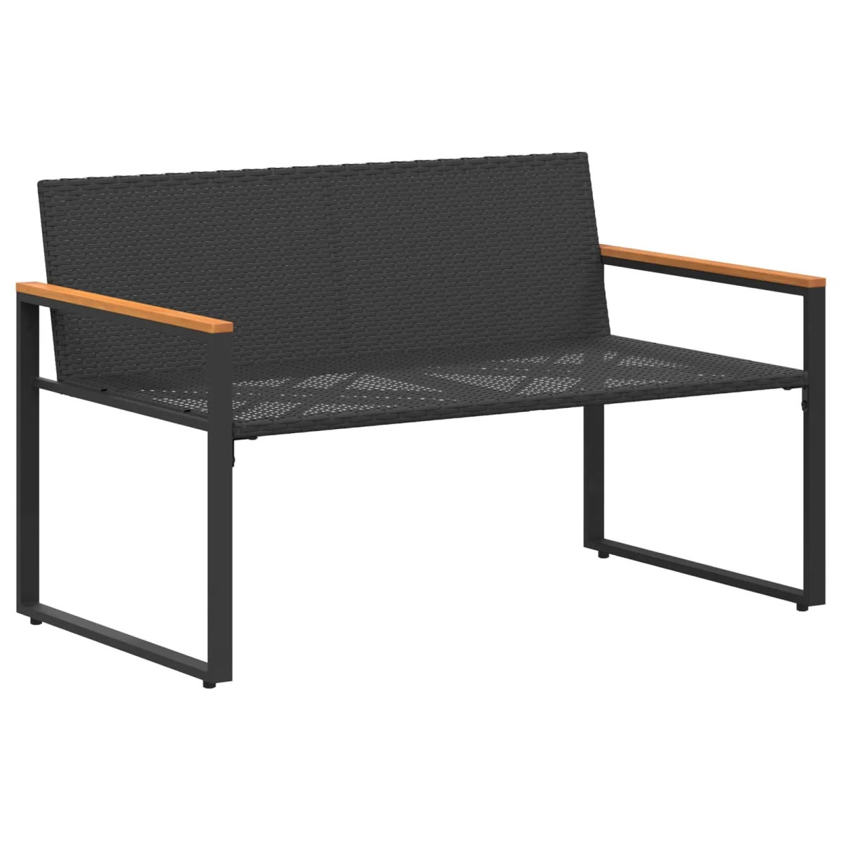 lavička s vankúšom Čierna a tyrkysová 115 x 65 x 72 cm Ratan