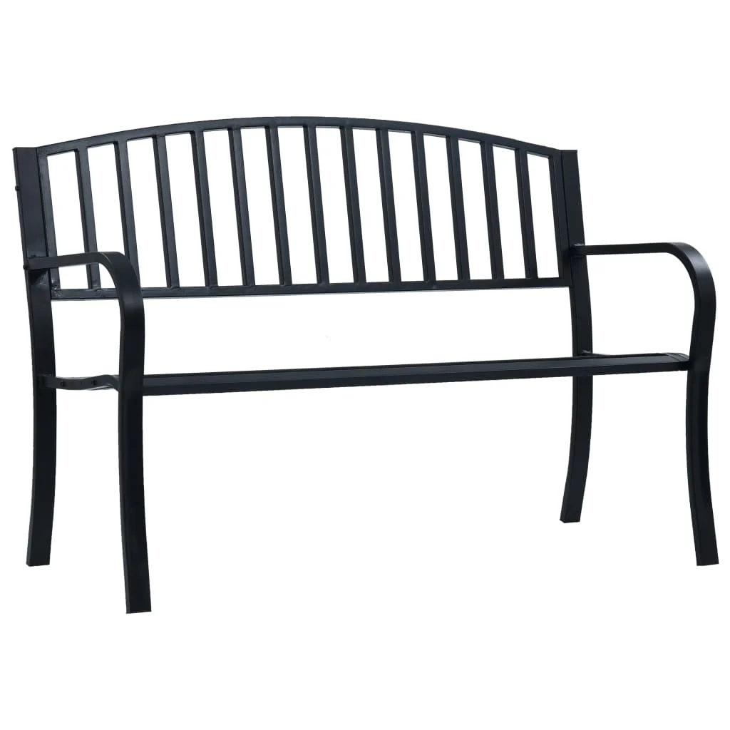 Záhradná lavička 125 cm, čierna, oceľ