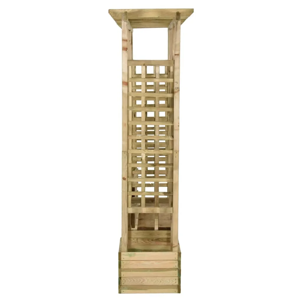 Záhradná pergola s lavičkou a kvetináčmi borovicový masív