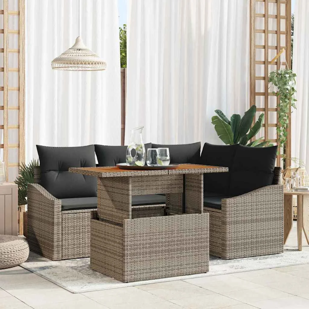 Záhradný jedálenský set Sivá a hnedá 100 x 55 x 73 cm