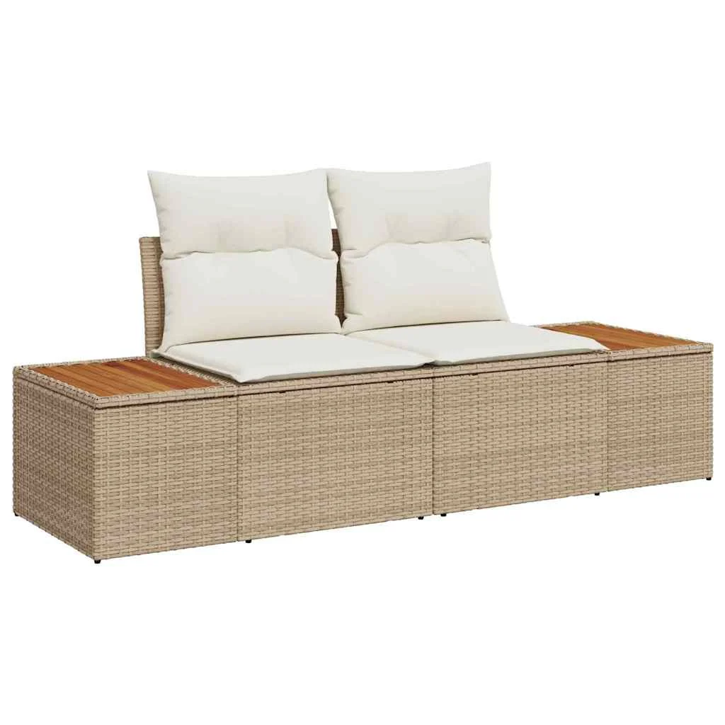 Záhradný jedálenský set s vankúšom 7 pcs Béžová a krémová