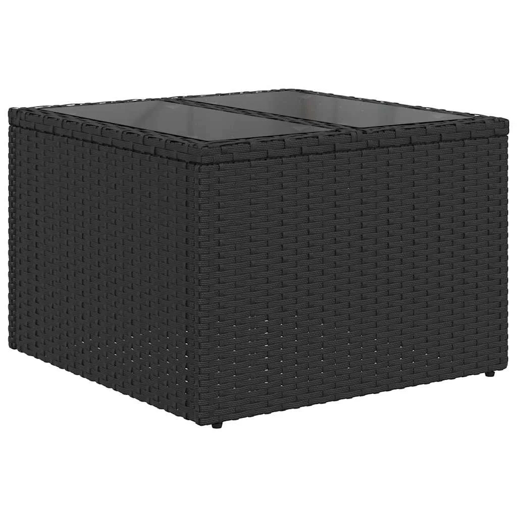 Súprava záhradných pohoviek 7 pcs Čierna a krémová polyratan